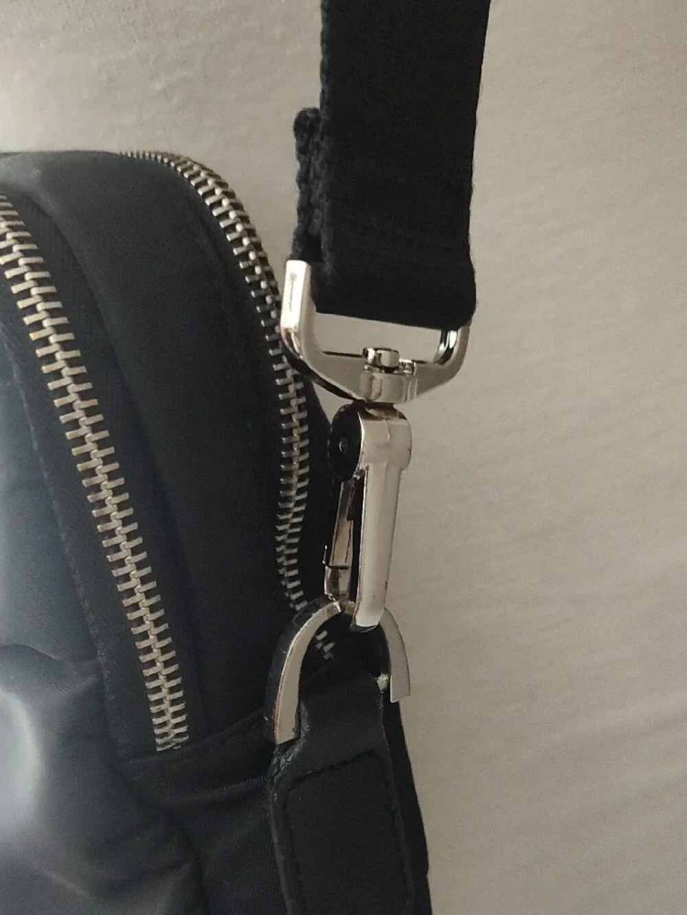 Pt Men's Black Nylon Laptop Briefcase with Shoulder Strap And Luggage Connector
